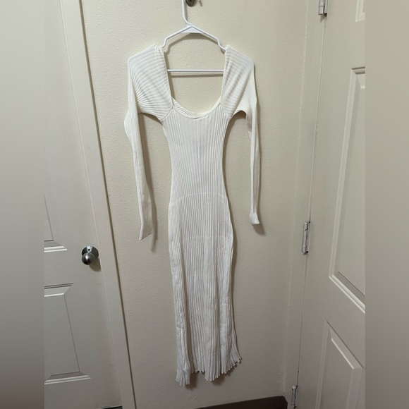 •FREE PEOPLE• Marnie Midi Dress Ribbed Knit Cut Out - Picture 5 of 8